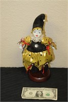Porcelain Face Jester Figurine With Stand #1