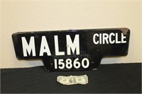 Porcelain "Malm Circle" Double Sided Street Sign
