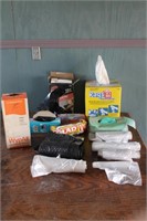 Lot of Cleaning Rags, Bags & Rubber Gloves