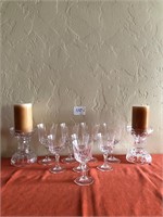 Crystal Wine Glasses & Candle Sticks