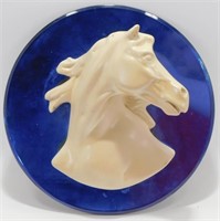 Mid-Century Wall Hanging:  Horse's Head on Round