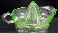 Uranium Vaseline Green Glass Juicer - Vintage -
