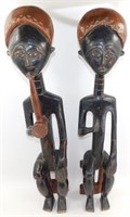 * West African 32" Tall Statues: Man and Woman,