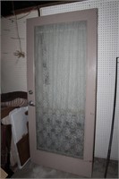 Glass Faced Door With Lace Curtain