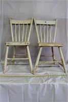2 - White Wood Chairs