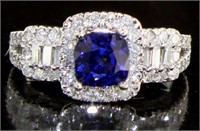 14kt Gold 2.25 ct Sapphire & Diamond Ring