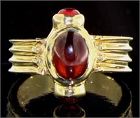 14kt Gold Antique Natural Garnet Ring