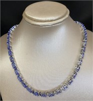 Natural 26.00 ct Oval Tanzanite 18" Necklace
