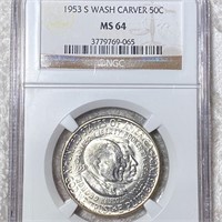 1953-S Washington/Carver Half Dollar NGC - MS64