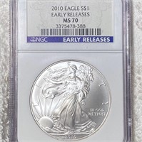 2010 Silver Eagle NGC - MS70 EARLY RELEASES
