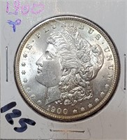 1900 Morgan US silver dollar Philadelphia AU