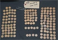 150 Lincoln wheat pennies all 1930 to 1939