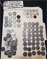 106pc coin collection war nickels silver dimes etc