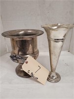 (2) Leonard Silver Plated Vases