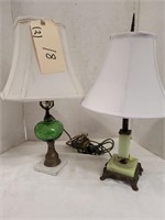 Pair of Vintage Lamps on Marble Bases