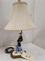 Vintage Porcelain Lamp w/ Metal Base
