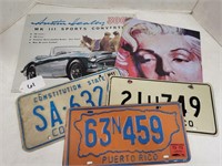 (5) Metal License Plates & Signs