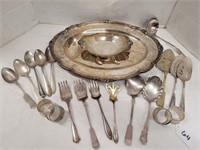 (19pc) Serving Trays, Serving Spoons &Napkin Rings