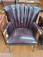 Leather Upholstered Wing Back Chair