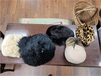(4)Coats, Early Vintage Hats, & (2)Fur Muffs