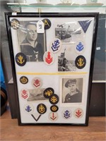 Framed German Soldier Memorial w/ Seaman Patches