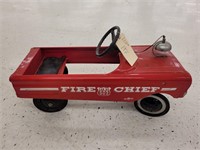 Fire Chief AMF Pedal Car Rear Axle Bracket Is Bent