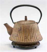 Chinese Bronze Teapot with Stand