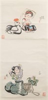 Signed Chinese Watercolor on Scroll