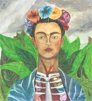 Frida Kahlo Mexican Modernist Oil on Canvas