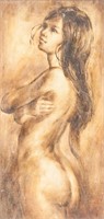 Edwin Darwin Indonesian Oil on Canvas Nude