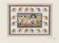 Raja Ram Sharma Indian Watercolor on Silk