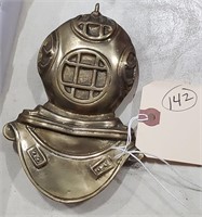 Solid brass nautical diver's helmet door knocker