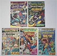 5 pcs Vintage Spider-Man Team-Up Comic Books