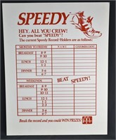 Vintage McDonald's Speedy Employee Incentive Board