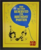 Vintage McDonald's Birthday Party Sign