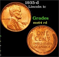1935-d Lincoln 1c Grades Choice Unc RD