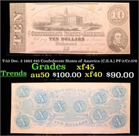 T-52 Dec. 2 1862 $10 Confederate States of America