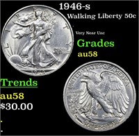 1946-s Walking Liberty 50c Grades Choice AU/BU Sli