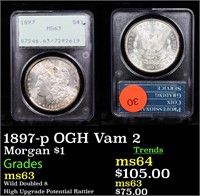 1897-p OGH Vam 2 Morgan $1 Graded ms63