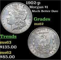 1902-p Morgan $1 Grades Select Unc