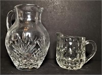 Pressed Glass Pitcher and Creamer