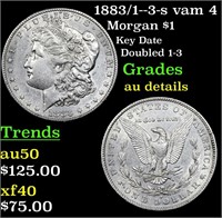 1883/1--3-s vam 4 Morgan $1 Grades AU Details
