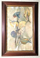 Old Oil on Canvas of Botanicals