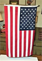 Cloth USA Flag on Metal Pole