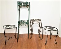Four Metal Wire Plant Stands
