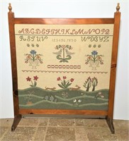 Cross Stitch Fire Place Cover in Wood