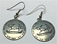 Round Sterling Silver Earrings 1”