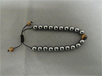 Adjustable Hematite & Tigers Eye Bracelet