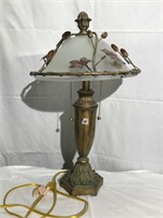 Vintage Table Lamp with Glass Shade