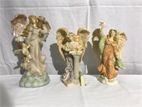3 Assorted Angel Figurines